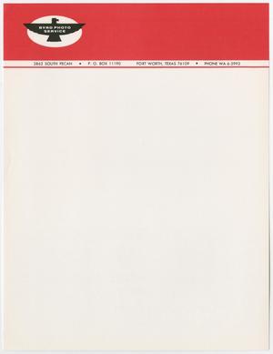 White stationary, red at the top with a black eagle graphic in the top left corner.