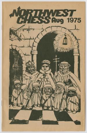 A page with the title in big bold letters at the top. On it is an illustration of a woman with a crown, a man with a crown is to the left of her and man holding a cross is to the right of her. In front of them are short people all with bears, wearing round hats and robes. They are standing in front of a large doorway, the floor a checkered pattern.