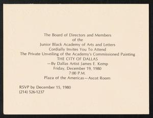 Primary view of object titled '[Invitation to commissioned painting unveiling]'.