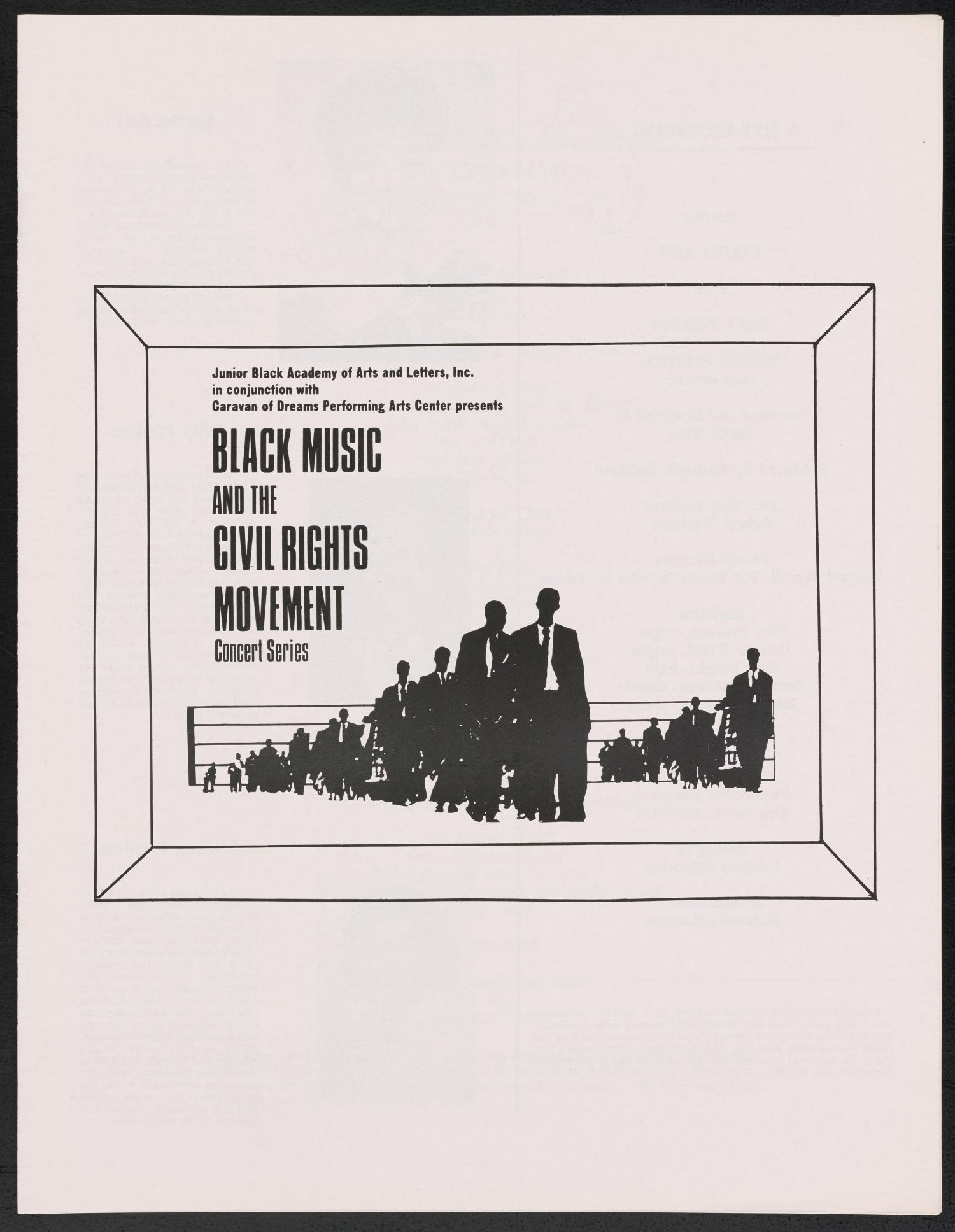 [Program: Black Music and the Civil Rights Movement Concert]
                                                
                                                    [Sequence #]: 1 of 8
                                                