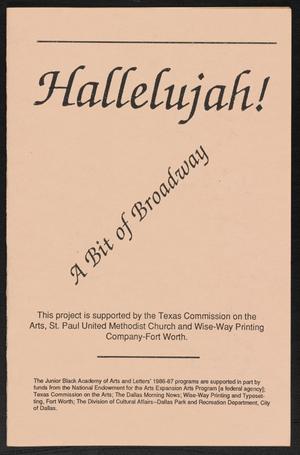 Primary view of object titled '[Program: Hallelujah! A Bit of Broadway]'.