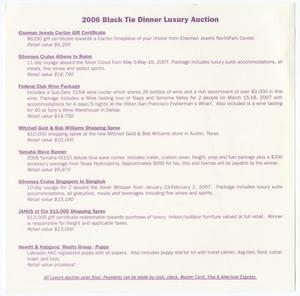 Primary view of object titled '2006 Black Tie Dinner Luxury Auction'.