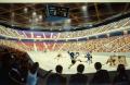 Photograph: [Hockey game painting]