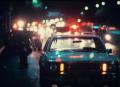 Photograph: [Police car at night]