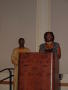 Thumbnail image of item number 1 in: '[Two student speakers during BHM banquet 2006]'.