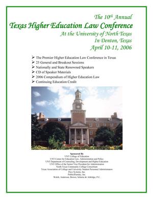 Primary view of object titled '[10th Annual Texas Higher Education Law Conference brochure]'.