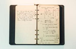 Primary view of [Byrd notebook that has construction measurements]