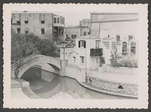 Primary view of object titled '[Rosita's bridge and the Arneson River Theater]'.