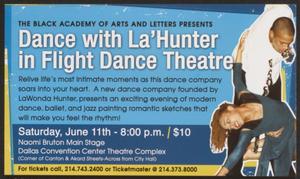 Primary view of object titled '[Flyer: Dance with La' Hunter in Flight Dance Theater]'.