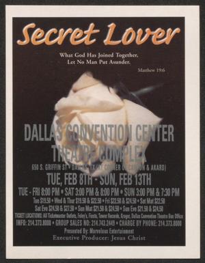 Primary view of object titled '[Flyer: Secret Lover]'.