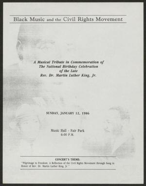 Primary view of object titled '[Flyer: Black Music and the Civil Rights Movement]'.