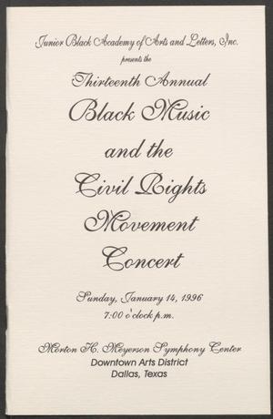 Primary view of object titled '[Program: Thirteenth Annual Black Music and the Civil Rights Movement Concert'.