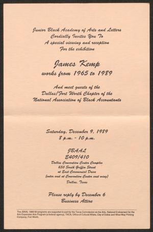 Primary view of object titled '[Invitation: James Kemp]'.