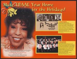 Primary view of object titled '[Flyer: Make TBAAL Your Home for the Holidays]'.