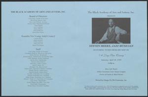 Primary view of object titled '[Program: Steven Meeks, Jazz Musician]'.