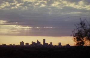 Primary view of object titled '[Houston skyline at dusk, 2]'.