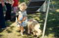 Photograph: [Young girl and a sheep, 2]