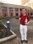 Primary view of [Eric Larsen outside the Moores School of Music at the University of Houston]