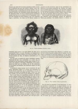 Two columns of text are at the top of a page with an illustration of two African American people under it. Under that are two more columns of text. The column on the right has a drawing of a skull.