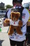 Photograph: [Dab the AIDS Bear at the second LSRFA pit-stop]