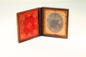 Primary view of object titled '[Photograph in a wooden case]'.