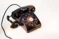 Photograph: [Black rotary phone]