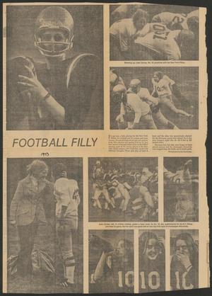 Primary view of object titled '[Clipping: Football Filly]'.
