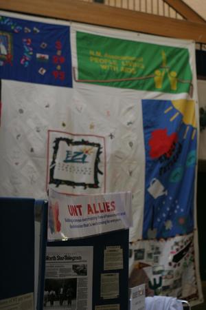 Primary view of object titled '[Display of AIDS quilt]'.