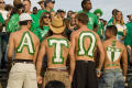 Photograph: [ΑΤΩ wearing paint at UNT vs. Navy game, 2007]