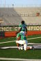 Photograph: [Clayton Teasdale and Sam Owusu-Hemeng in end-zone, October 13, 2007]