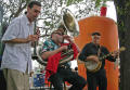 Photograph: [Three band members at Denton Arts & Jazz Festival, 2008]