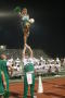 Photograph: [NT Cheer flier doing liberty variation at UNT v ULM game]