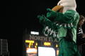 Photograph: [Scrappy and drum major at the UNT v ULM game]