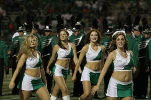 Primary view of object titled '[NT Dancers performance on field at UNT v ULM game]'.