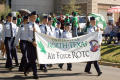 Photograph: [UNT AFROTC with banner in UNT Homecoming Parade, 2007]