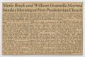 Clipping: [Clipping: Merle Brock and William Granville Married Sunday Morning a…