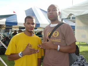 Primary view of object titled '[Iota Phi Theta at tailgate]'.