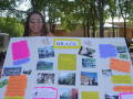 Photograph: [Student holding Brazil poster]