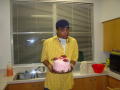 Primary view of [Student holding strawberry cake]