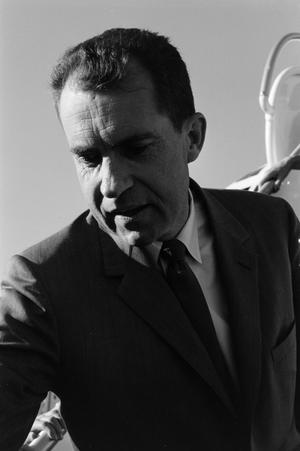 Primary view of object titled '[Close up photograph of Richard Nixon]'.
