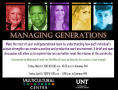 Thumbnail image of item number 1 in: '[Flyer: Managing Generations]'.