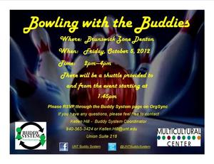 Primary view of object titled '[Flyer: Bowling with the Buddies]'.