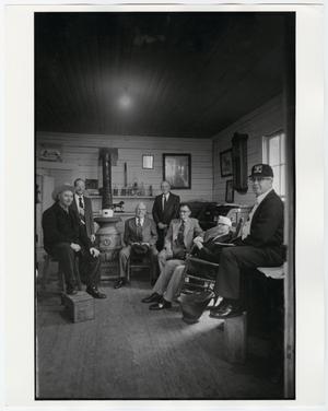Primary view of object titled '[Retirees in Jack Daniel's old office]'.