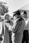 Primary view of [Alice Faye, Jose Ferrer and Pat Boone on the set of State Fair, 9]