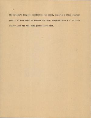 Primary view of object titled '[News Script: US steel]'.
