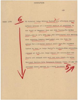 Primary view of object titled '[News Script: Osorio/Carr]'.