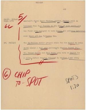 Primary view of object titled '[News Script: Skylab]'.