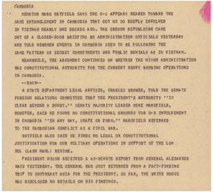Primary view of object titled '[News Script: Cambodia]'.