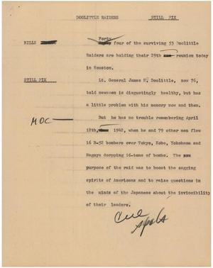 Primary view of object titled '[News Script: Doolittle Raiders]'.