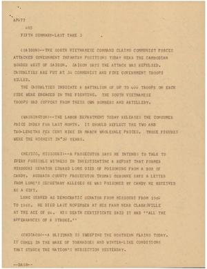 Primary view of object titled '[News Script: Fifth summary]'.